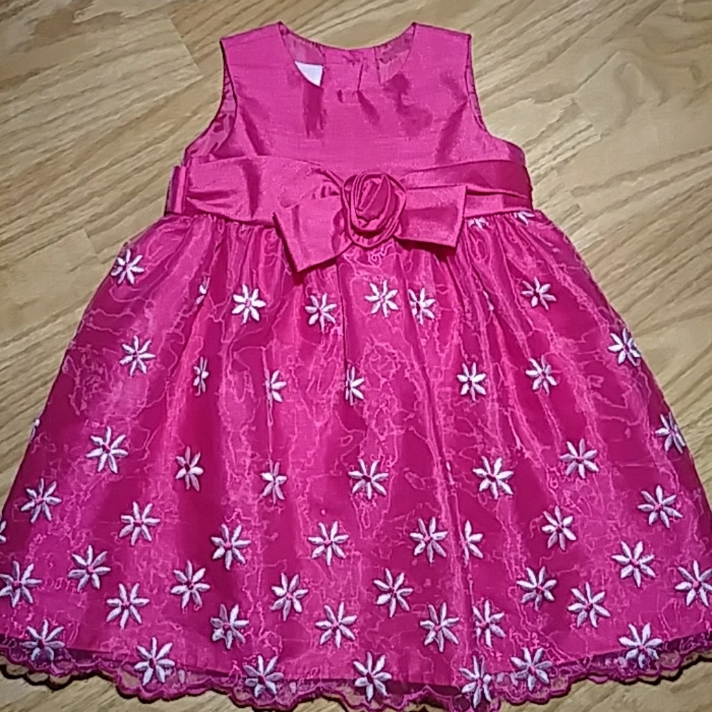 La Princess (18M) Magenta Floral Print Dress